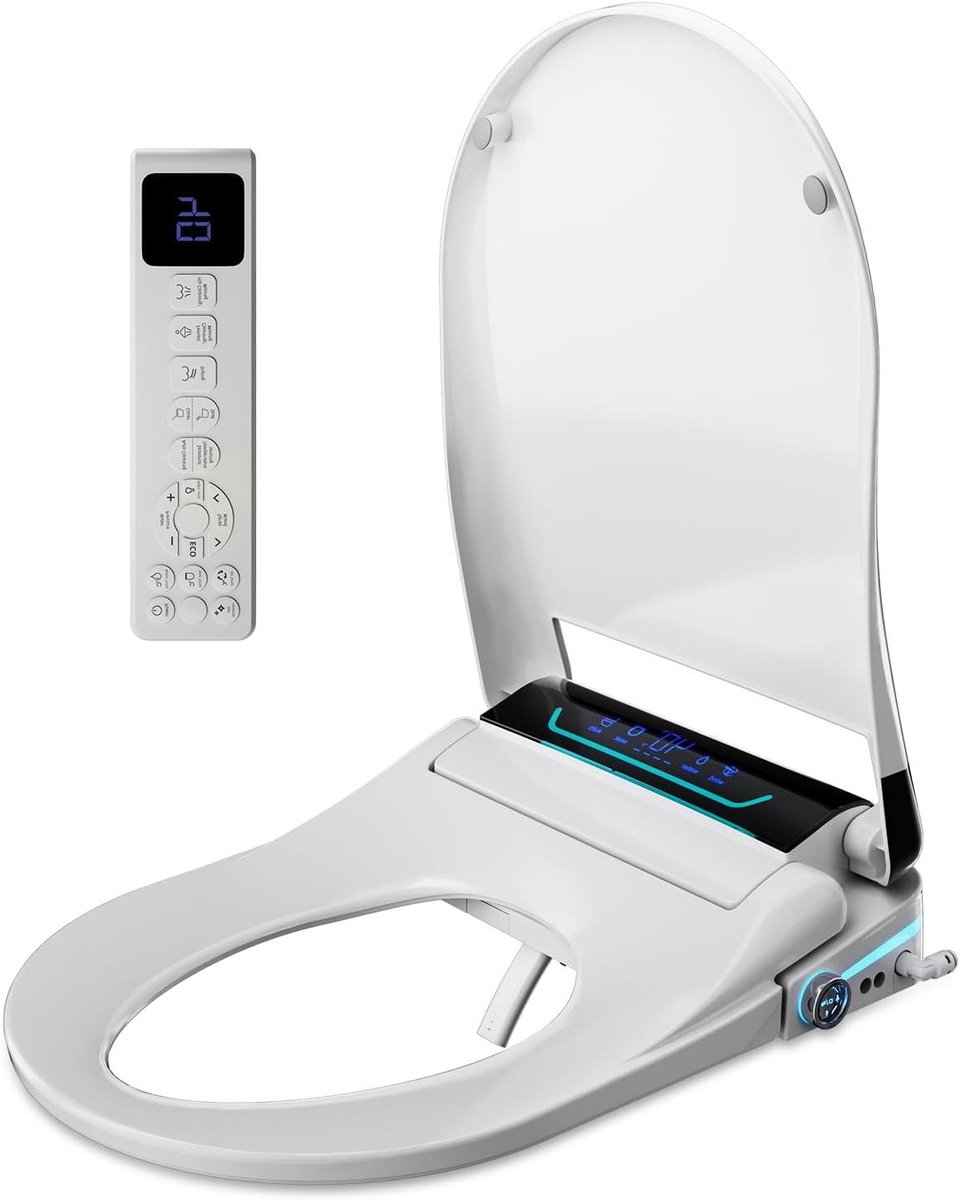 Slimme toiletzitting - Bidet toiletbril - Hygiënisch reinigen - Automatisch deksel - 50 x 37 cm - Wit