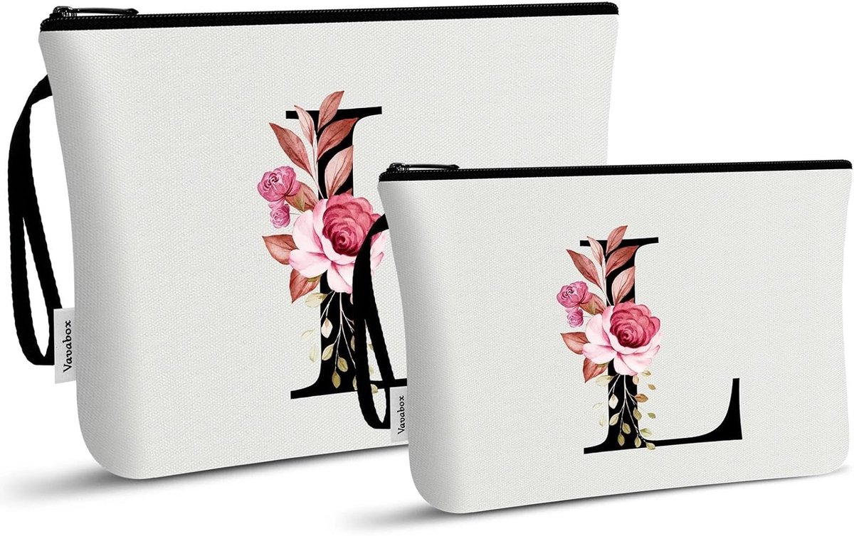SnelShoppen - Set van 2 Draagbare Toilettassen voor Vrouwen, Grote Make-uptassen met Handvat, Perfecte Verjaardagscadeaus, Stylish en Praktisch voor F