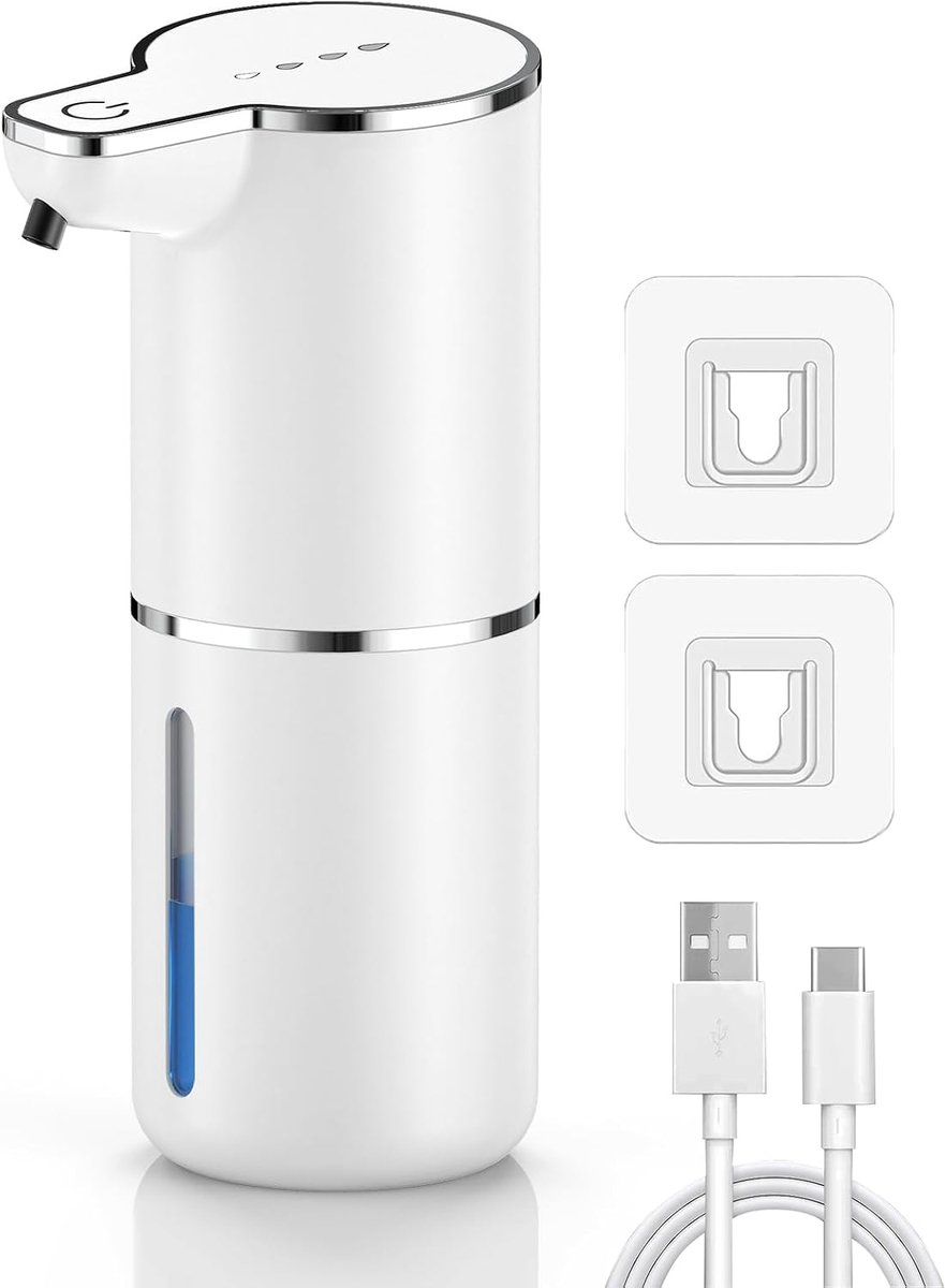 SnelShoppen - Automatische Zeepdispenser met Sensor - 1200mAh Oplaadbaar - 4 Instellingen - IPX5 Waterdicht - Contactloze Zeepdispenser voor Keuken, B