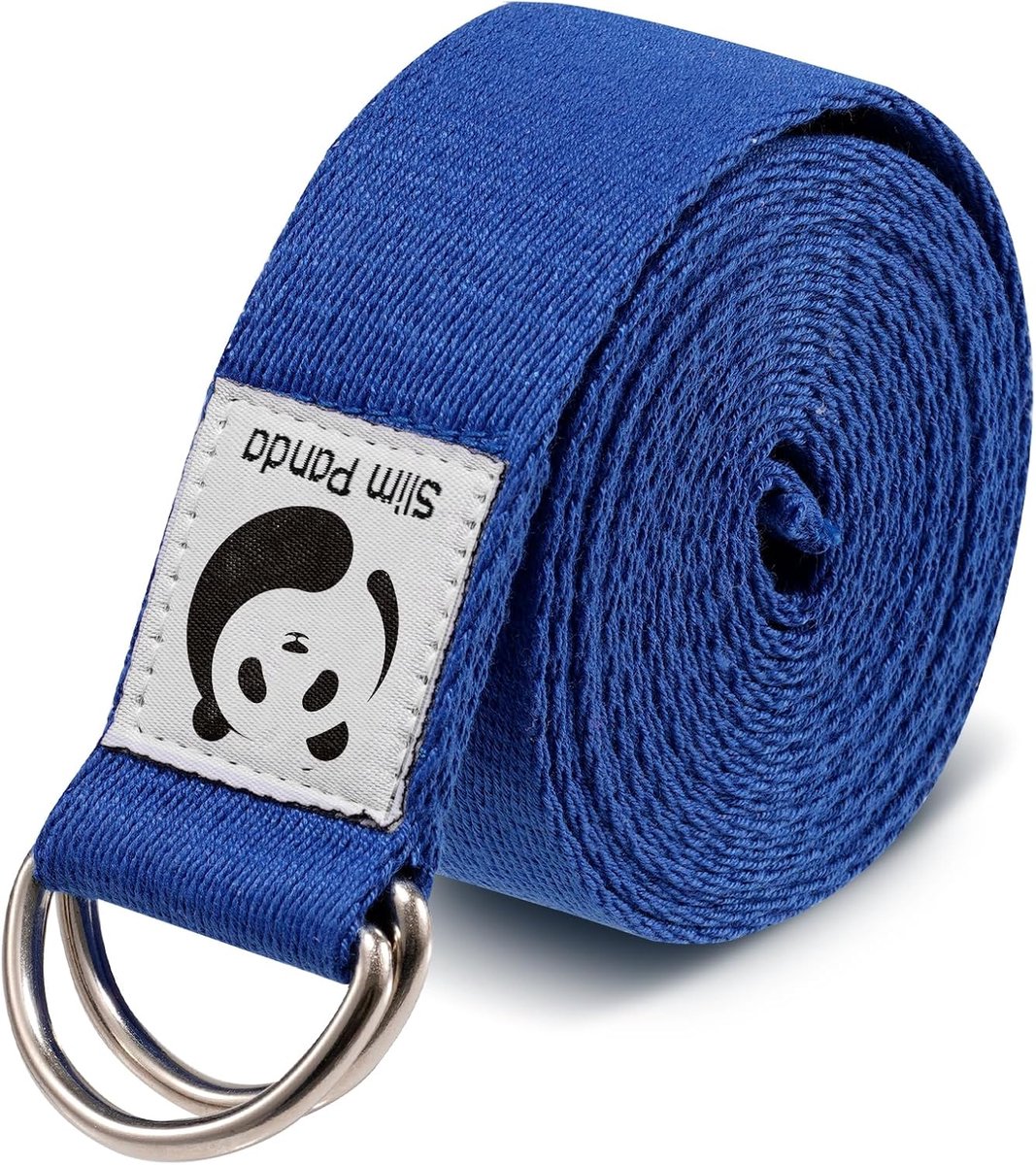 SnelShoppen - Slim Panda Yoga Strap - 100% Katoen - Praktische Yoga Band met Metaal Slide Buckle - Ideaal voor Beginners en Gevorderden - Voor Stretch
