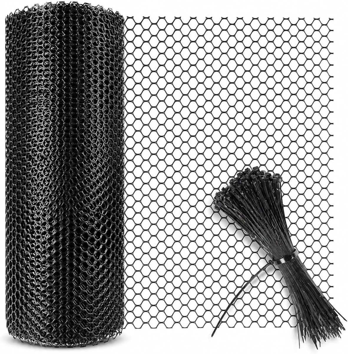 SnelShoppen - 5 m × 40 cm Flexibele Tuin Fence, Zwart Plastic Rolhek voor Dierenbescherming, Snijbaar en Duurzaam als Plantbescherming, Ideaal voor Ka
