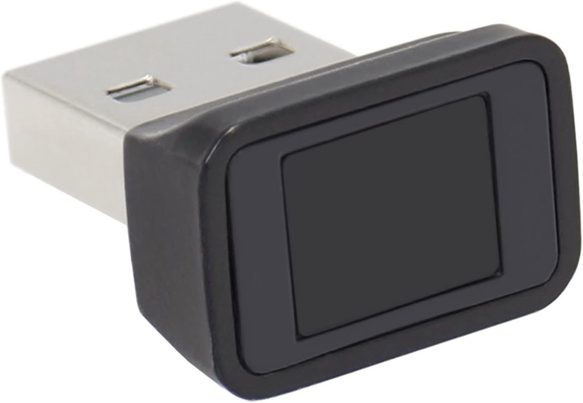 SnelShoppen - USB Vingerafdruk Sensor voor Windows Hello, Biometrische Scanner, Zwart, Voor Windows 10/11, Veilig en Eenvoudig Inloggen, Plug-and-Play