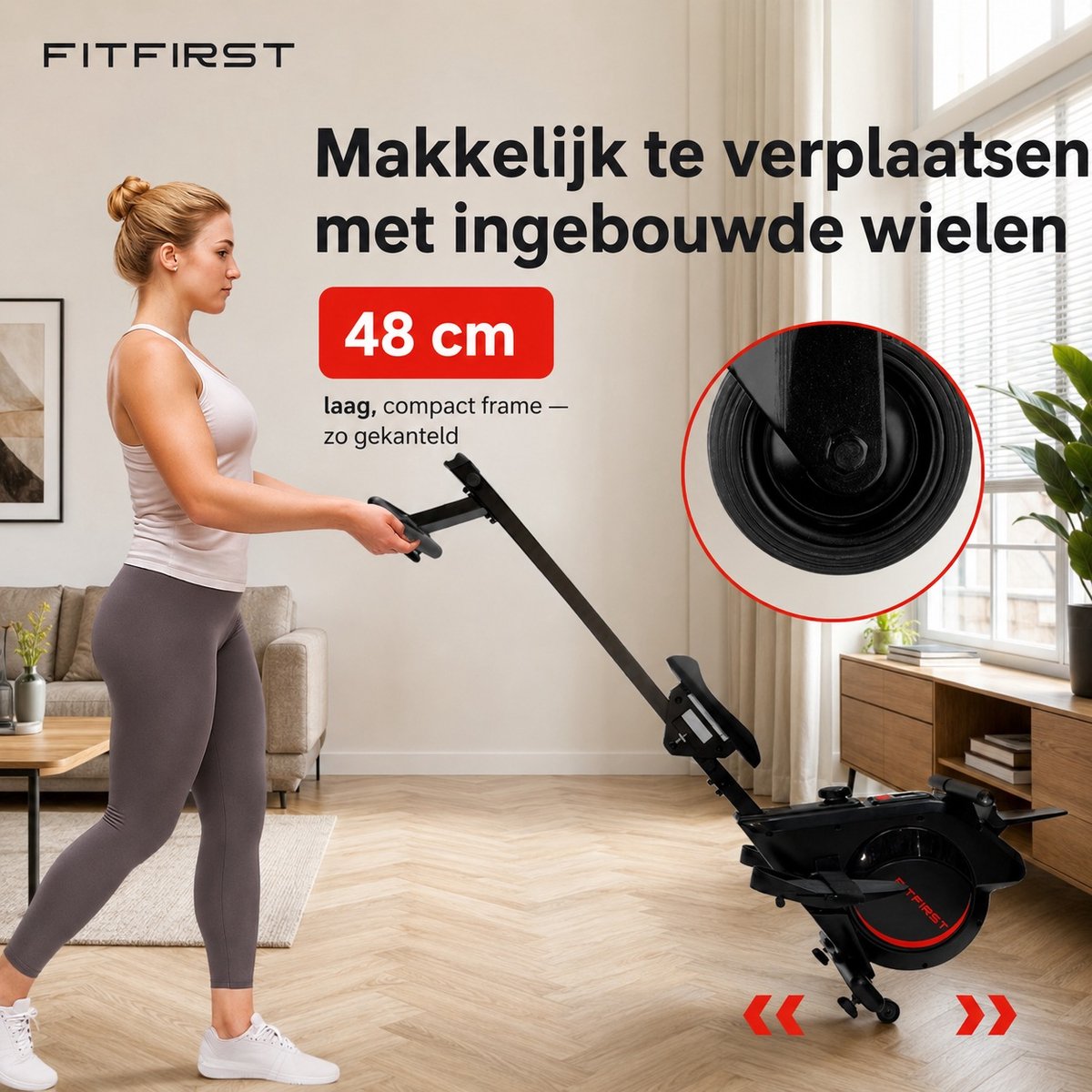 FitFirst Roeitrainer Magnetische Weerstand Zwart/Oranje - afbeelding 2