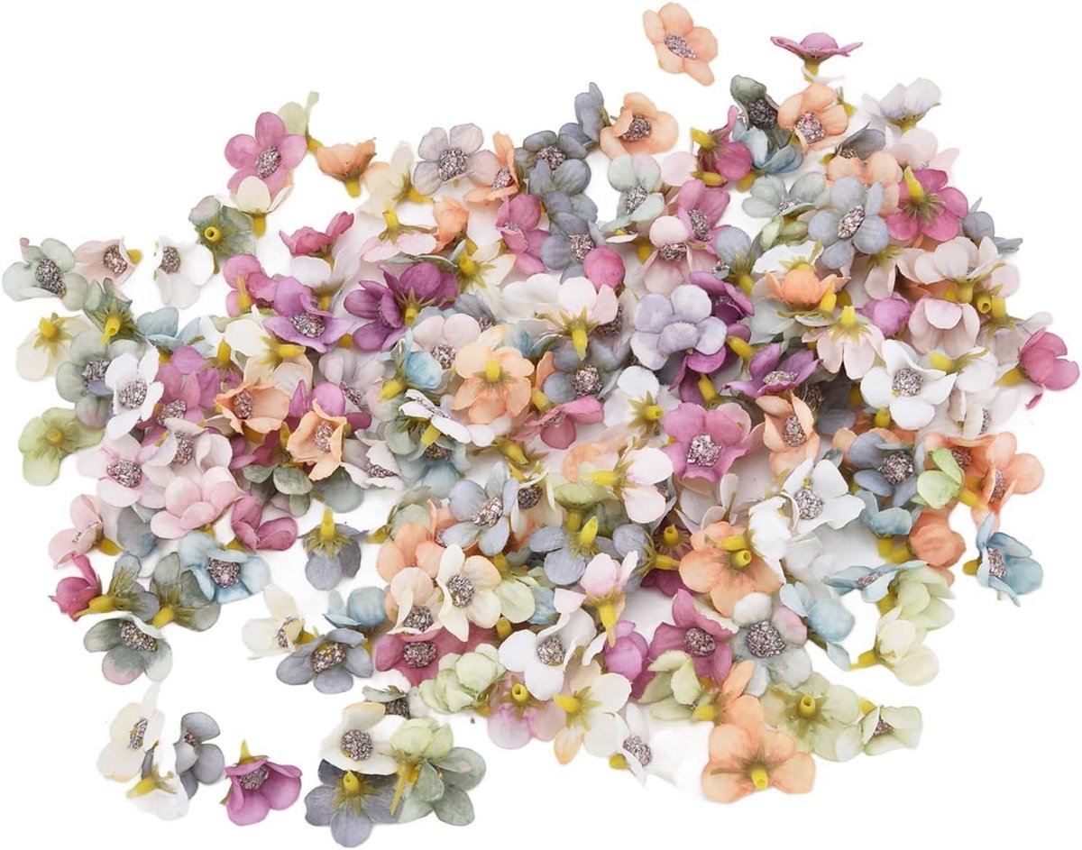 Kleine Bloemhoofdjes - Stoffen Bloemen - Decoratie Maken - Herbruikbaar Materiaal - 200 St