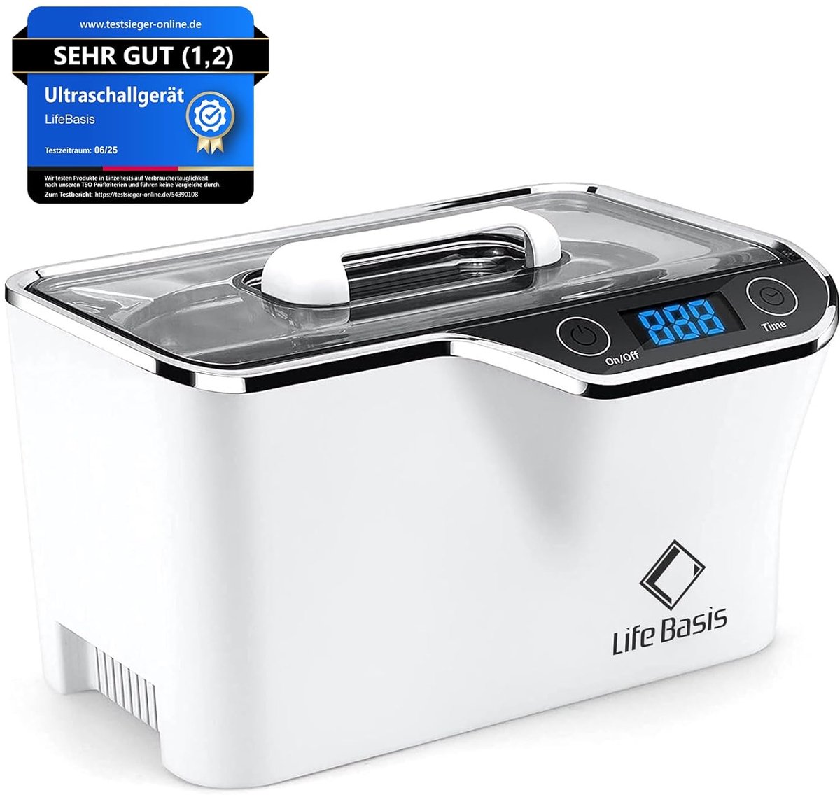 SnelShoppen - Ultrasonic Cleaner 600 ml - Digitale Ultrasone Reinigingsapparaat 48 kHz voor Brillen, Sieraden, Horloges, Kwasten, 50 W - Ideaal voor T