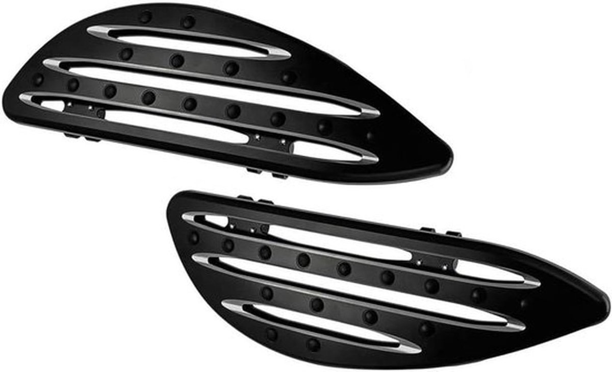Motorfiets Voetsteun - Driver - Uitgerekt - Voorvoetsteunen - Front Floorboard - 2x - Geschikt voor - Harley Touring Softail Street Road Glide Dyna - Zwart.