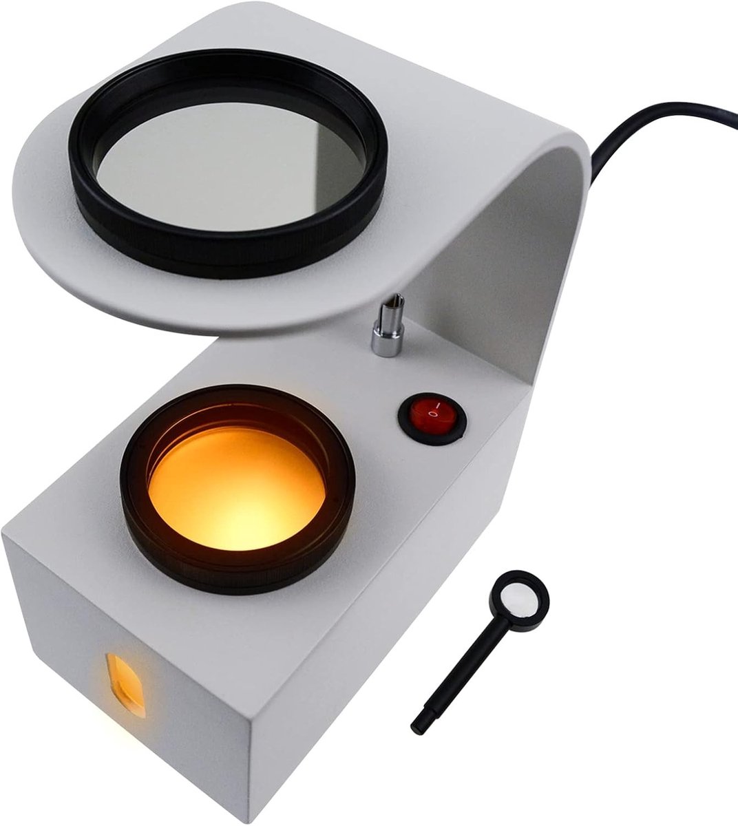 Diamanttester - Zilver - 19,5 x 15,5 x 9 cm - Met LED-verlichting en Roterende Polarisatiefilters - Voor Edelsteenonderzoek