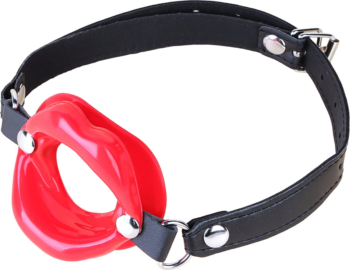 Fixxx - Rode Lippen Ring Gag - Rood/Zwart
