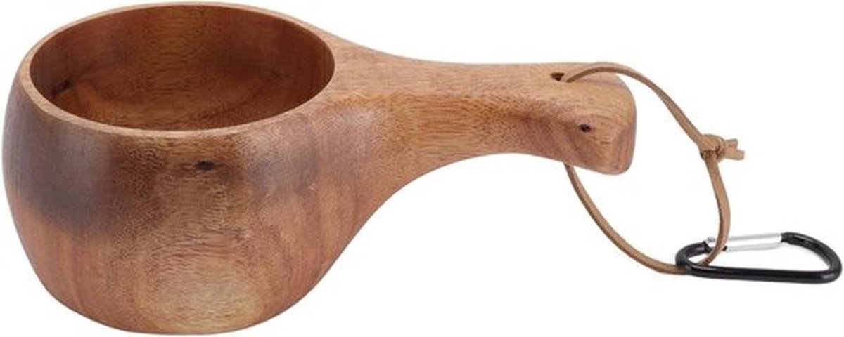 Handgemaakte Houten Drinkbeker in Nordic Stijl, Ideaal voor Kamperen, Wandelen en Koffie of Thee Genieten