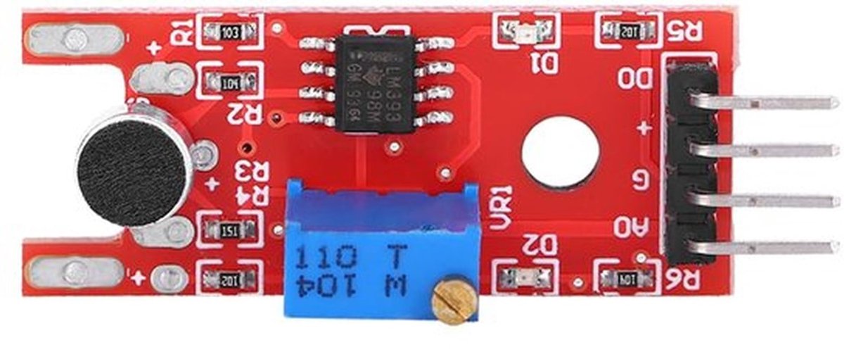 Geluidssensormodule Professionele Microfoonversterker - 5-delig - Hoge Gevoeligheid - Drempelgevoeligheid Instelbaar - Analoge Uitgang - Stroomindicator - Microfoonmodule