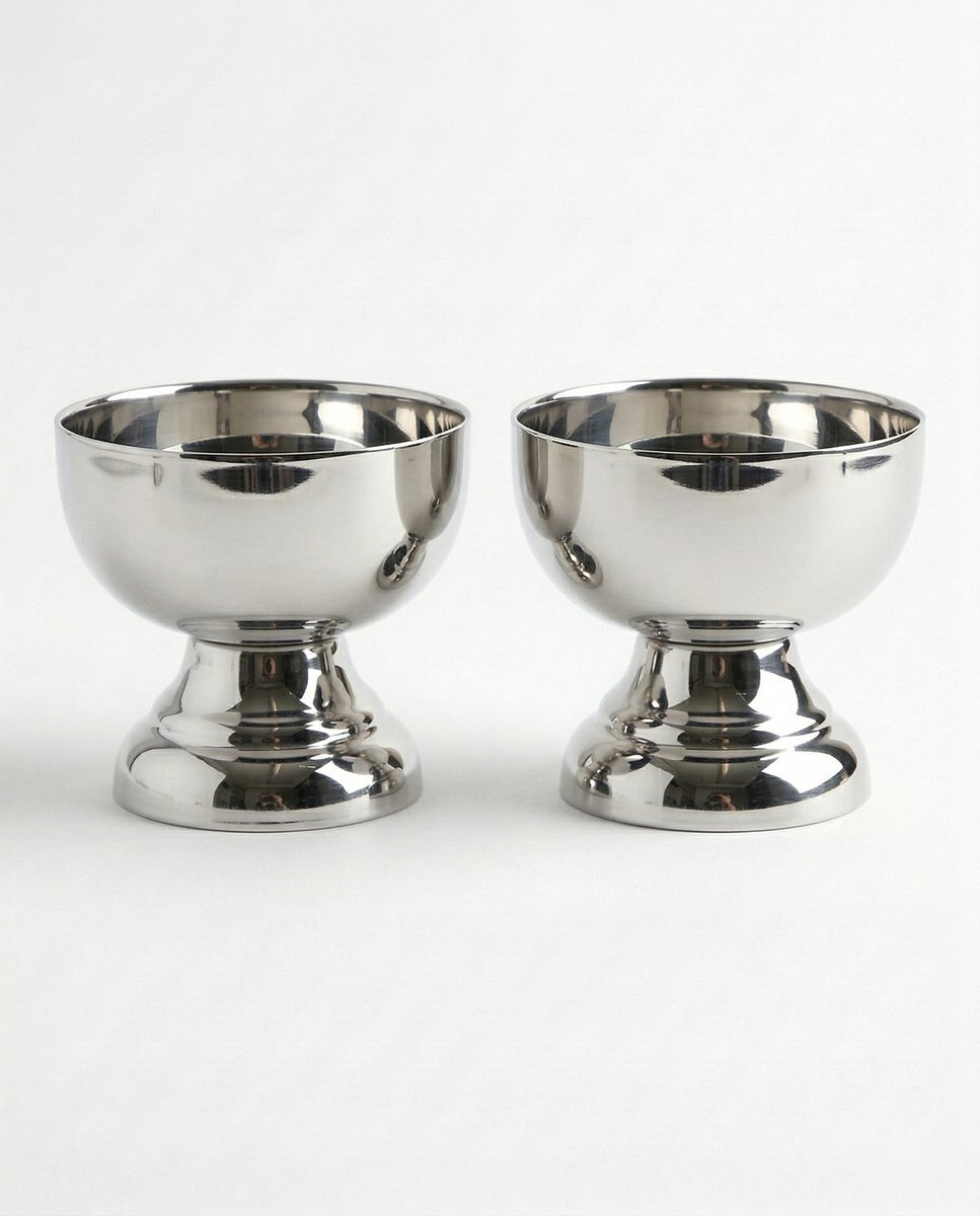 vtwonen - Coupes - Zilver - Metaal - Set van 2 - 7 cm