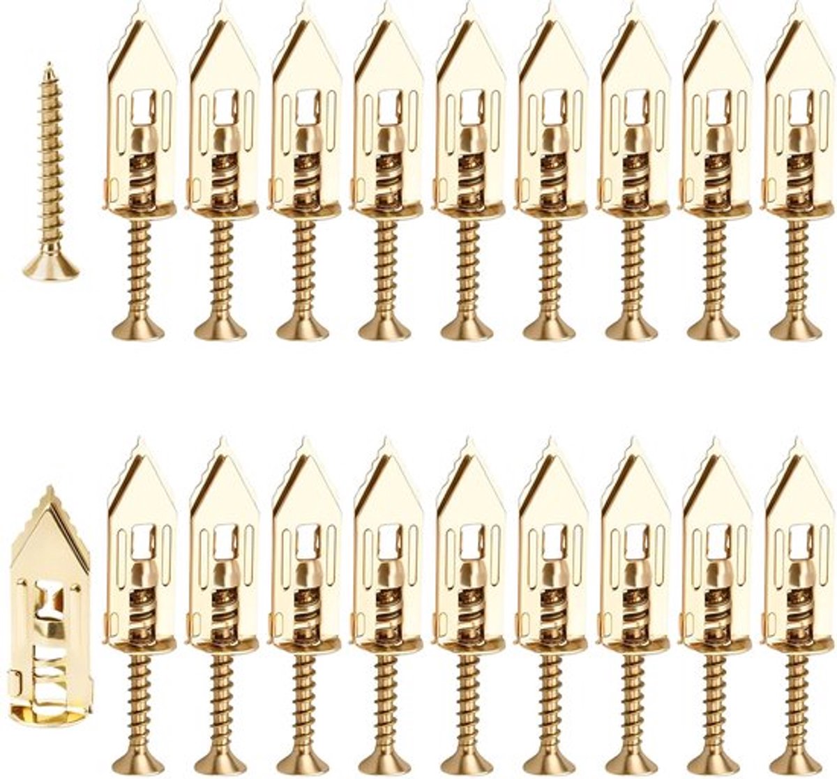 - Zelfborende schroeven - Set van 40 - Krachtige oplossing voor drywall - Goud - Bevestigingsmaterialen - Ideaal voor TV en planken - 6 m