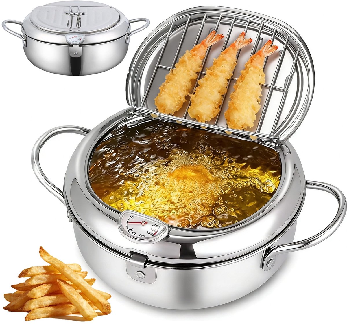 Solidchoice - Tempura Friteuse met Olieafvoerrek - 20 cm