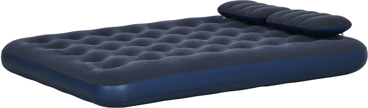 Luchtbed voor 2 personen - Met handpomp - Zacht - Stevig - 203x152x22cm - Blauw