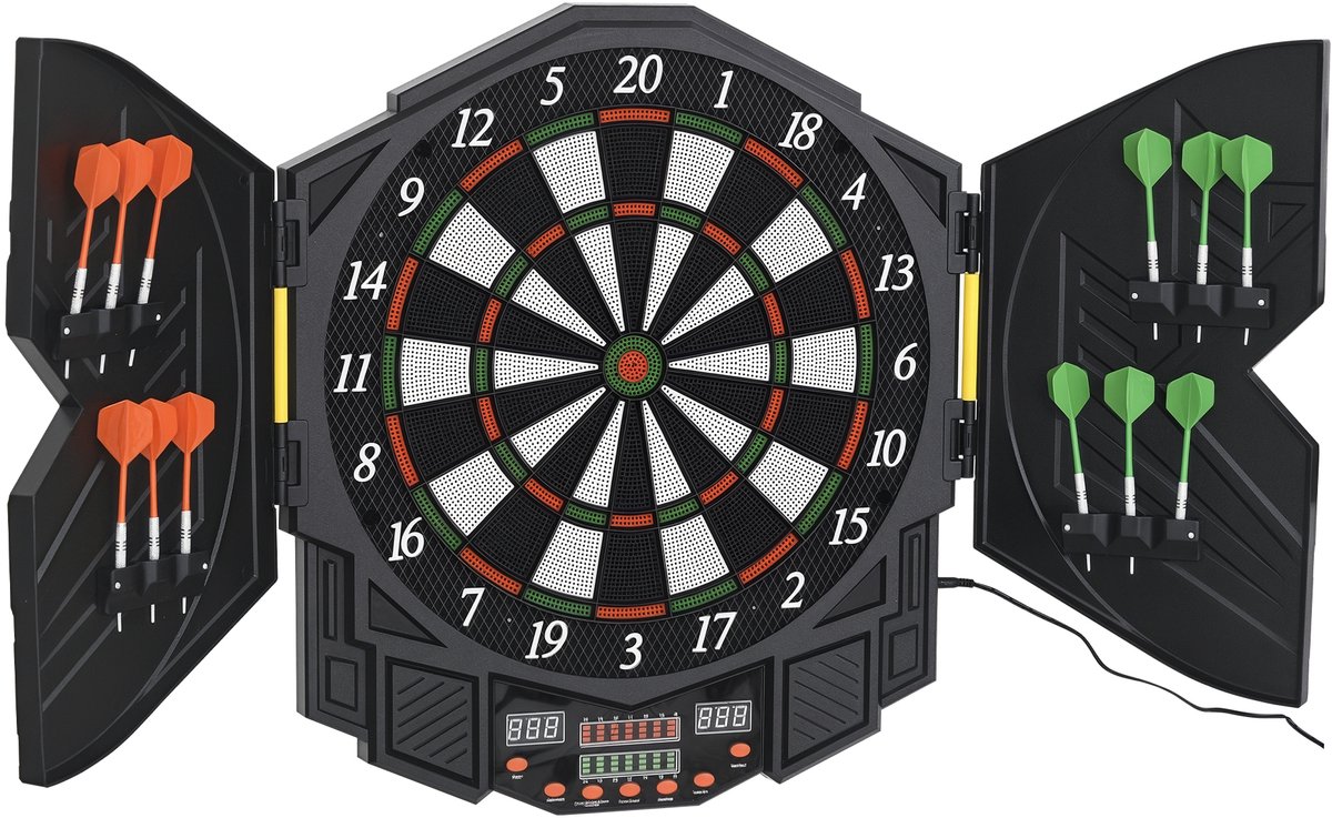 HOMCOM Elektronisch Dartbord - Kunststof - 49x5x55cm - Zwart