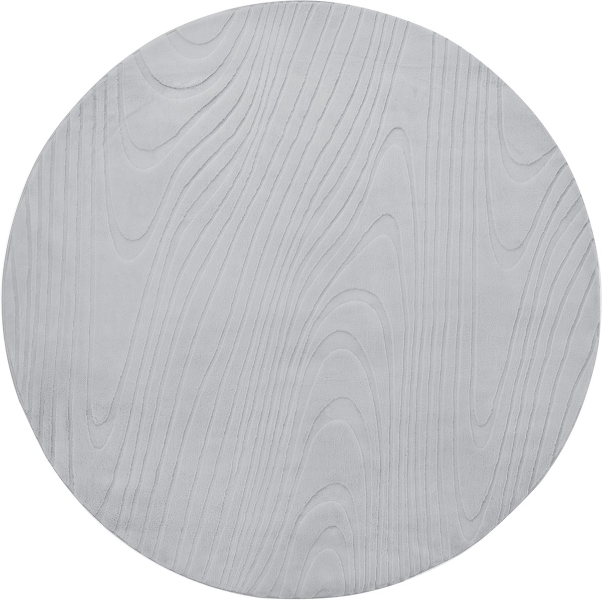 ONTAKE - Vloerkleed - Lichtgrijs - ø 160 cm - Kunstbont