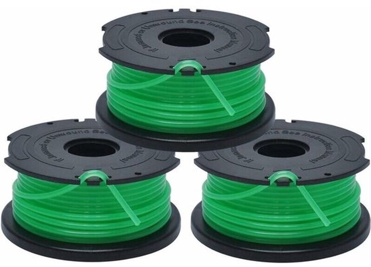 Vervangende spoelen geschikt voor grasmaaiers, automatische toevoerspoelen, 3 x 6 geschikt geschikt voorer zware nylon draad, 2 mm diageschikt geschikt voorer, 3-pack, groen.
