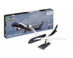 Revell Modelbouwpakket Vliegtuigen - 05612 Airbus A350-900 - Lufthansa 100 Jaar - Duits Passagiersvliegtuig - Geschenkset Plastic - 1:144 - Modelbouw