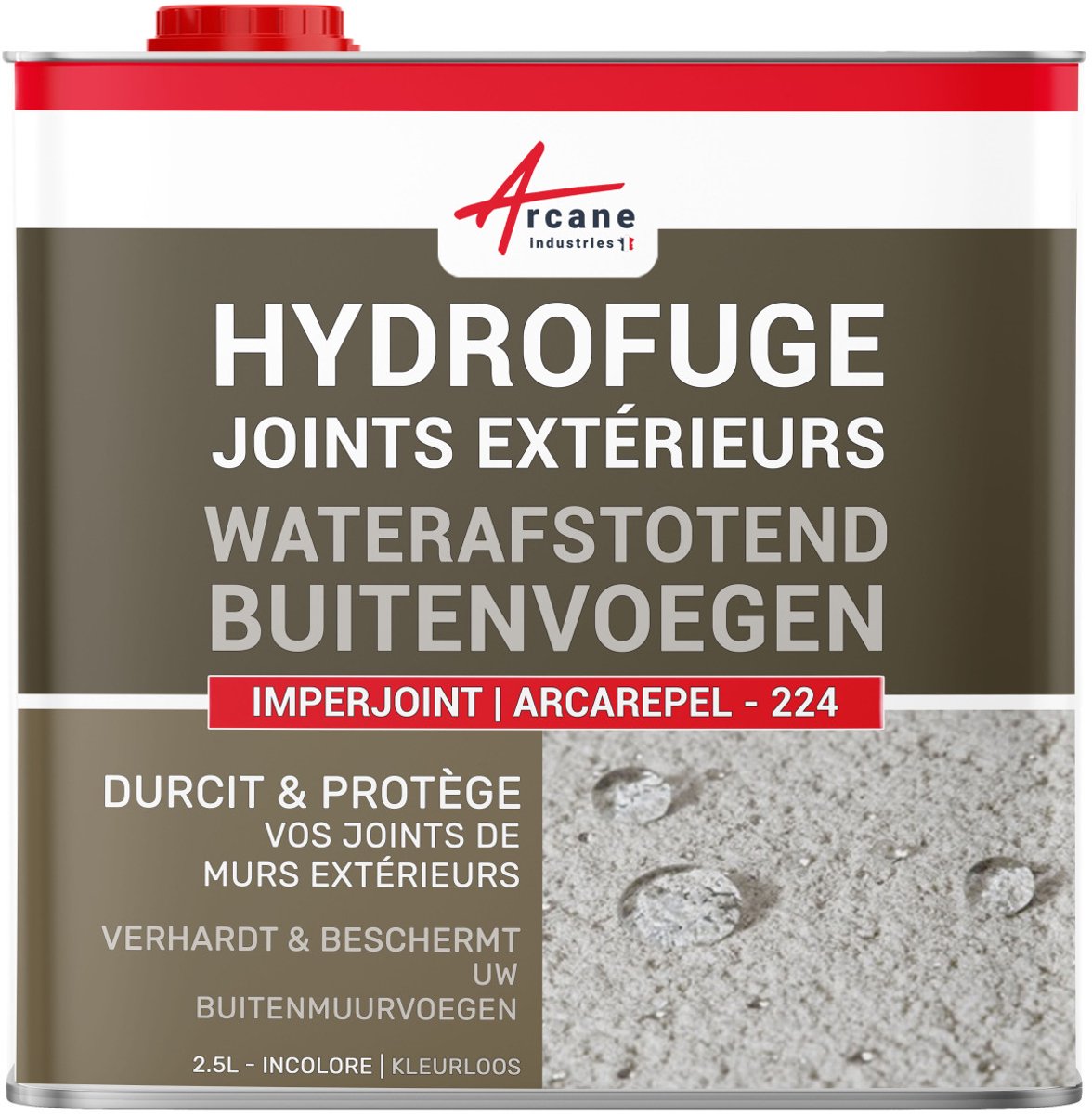 Hydrofuge waterafstotend voor voegen, voegverharder voor tegels en gevels: ARCAREPEL - 224