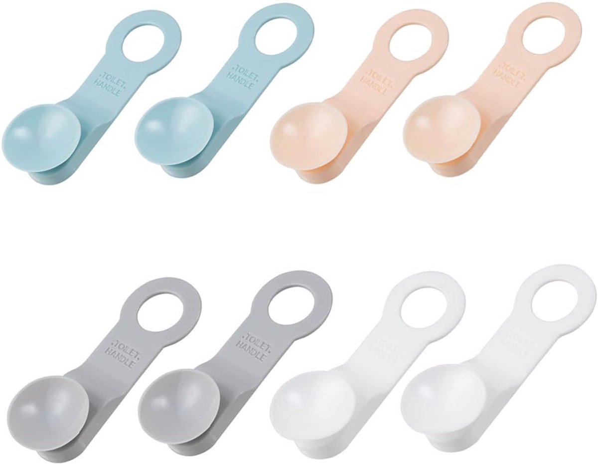 8 stuks - Toiletdeksel lifter - toiletdeksellifter - toilet bril lifter - Toilet deksel lifter - WC bril handvat,vermijd het aanraken van het toiletdekselhandvat - toiletbrillifter - Wit + grijs + blauw + roze