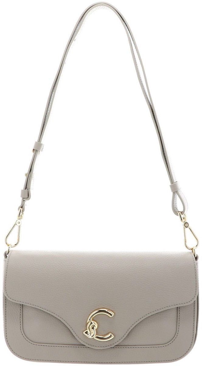 COCCINELLE Leren schoudertas C-Me Grained Leather Crossbody Bag Eucalipto groengrijs