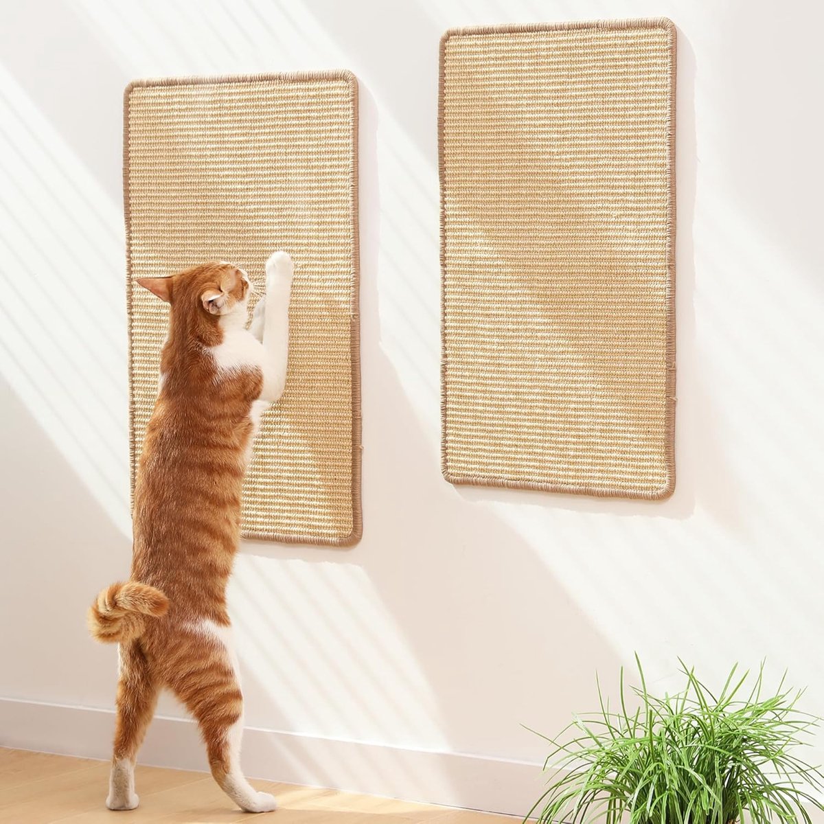 Claoner 2 stuks Cat Grip Board Cat Grip Pad Without Chips Vertical Wall Sticker Cat Claw Board Gripbestendig slijtvastig huisdier mat 40X60cm