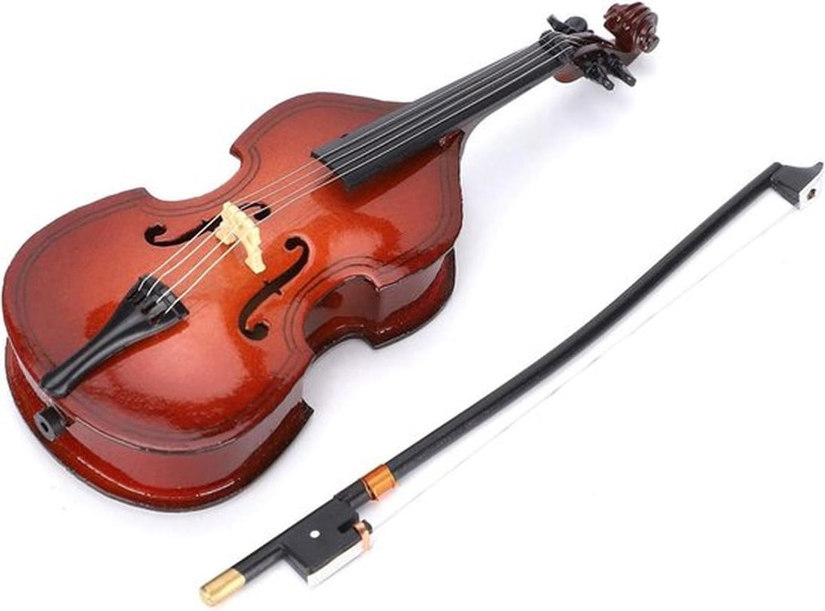 Contrabas Ornament 14,5 cm - Muziekinstrument Decoratie - Uniek Design