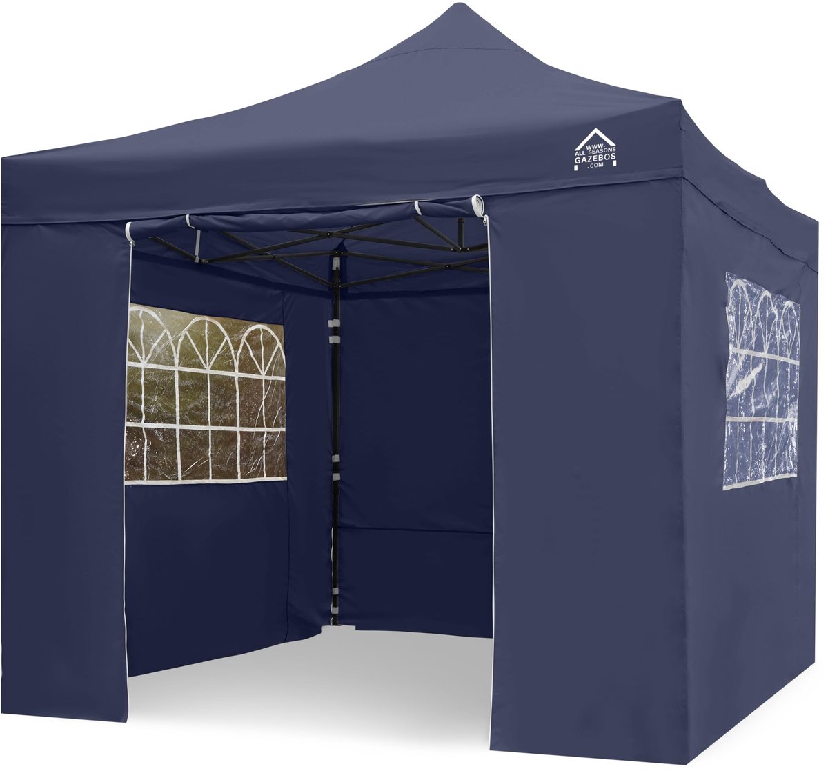 All Seasons Gazebos 3x3m Heavy Duty volledig waterdichte pop-up tuinhuisjes en 4 premium zijwanden - marineblauw - ShopVlot