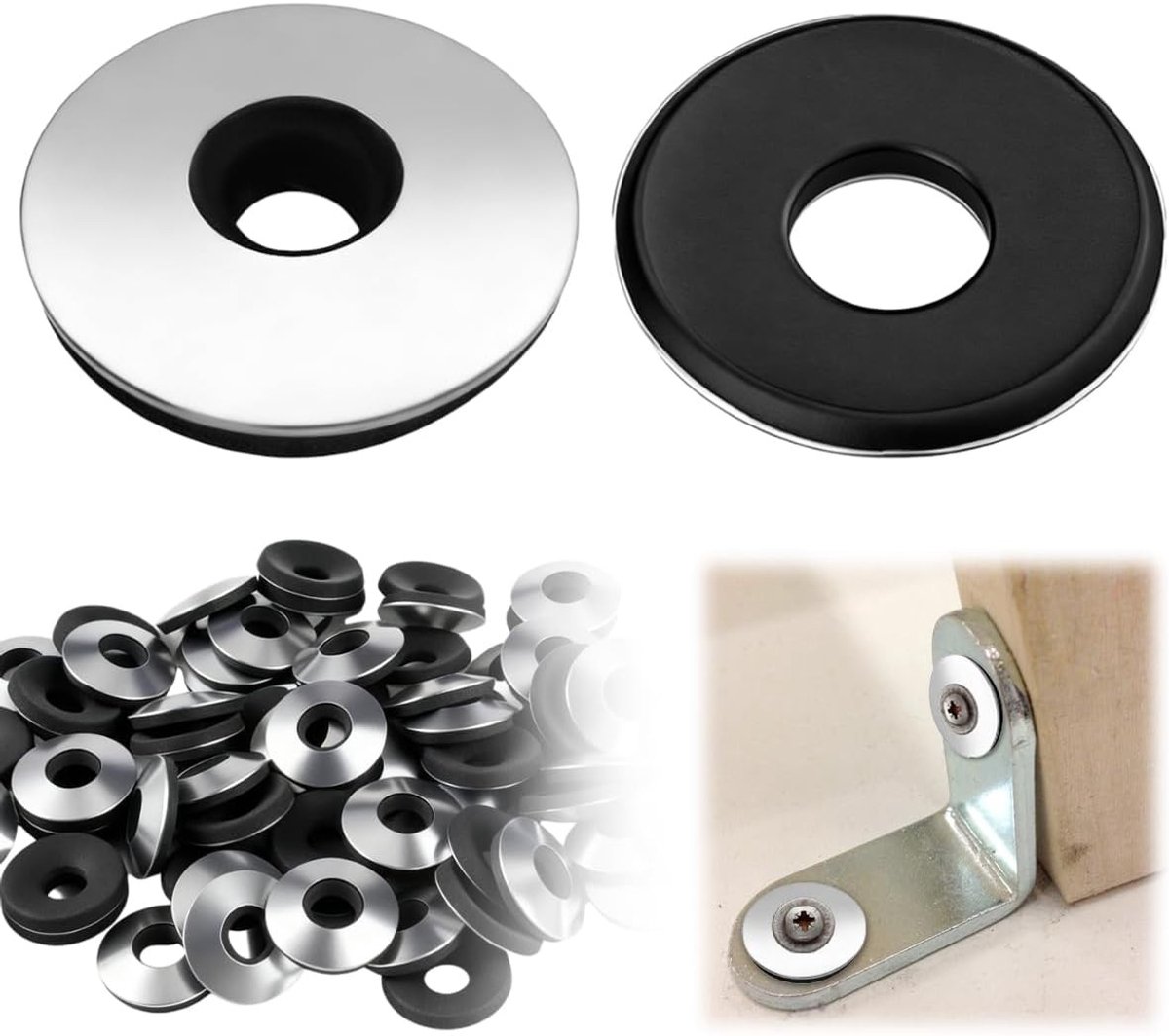 200 EPDM afdichtringen M6,3x16mm van roestvrij staal en rubber voor waterdichte toepassingen, 200 stuks