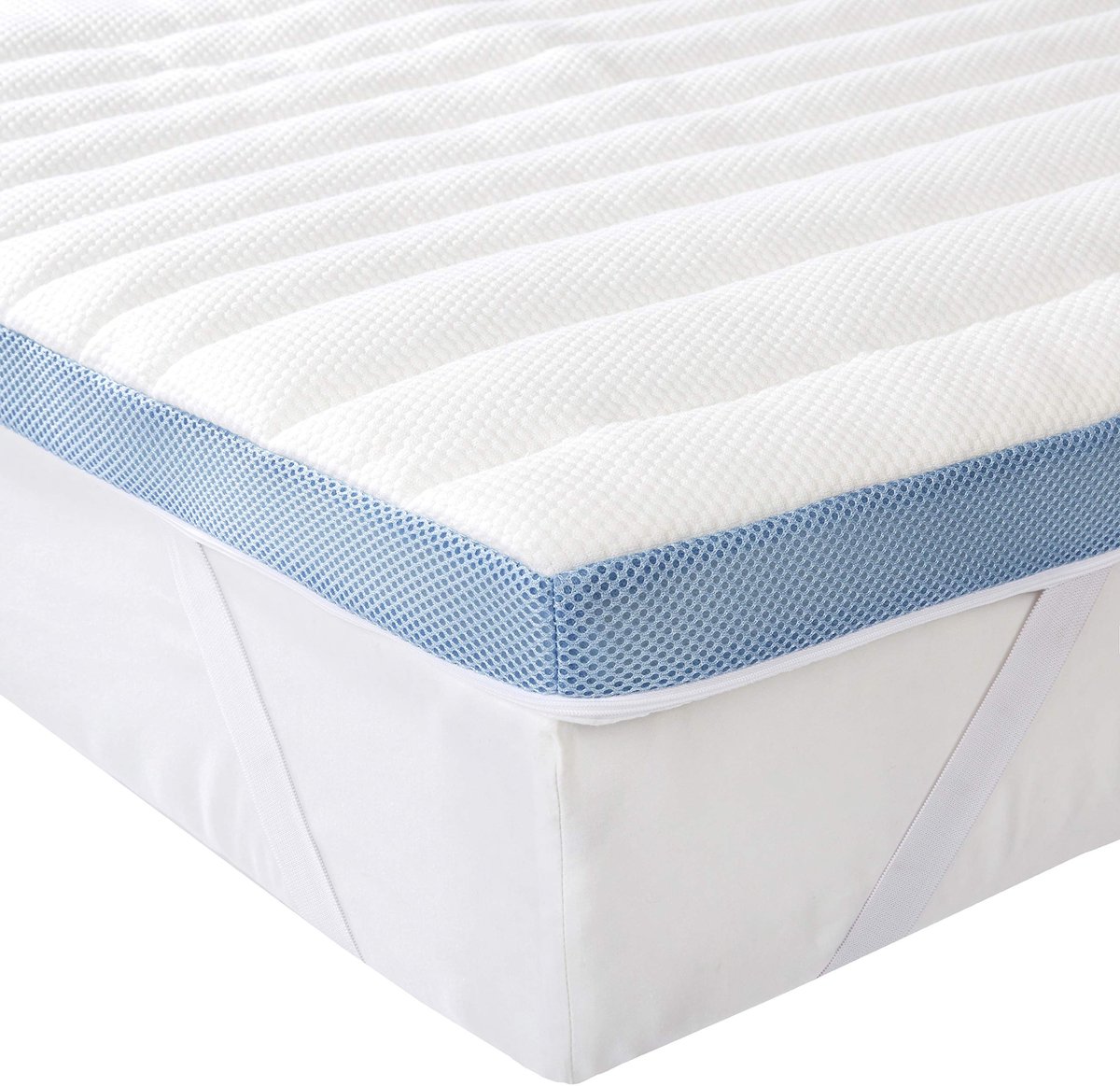 Famanu Matrastopper van traagschuim met 7 ventilatiezones, 90 x 200 cm, van materiaal sintetisch, 1 set Zwart