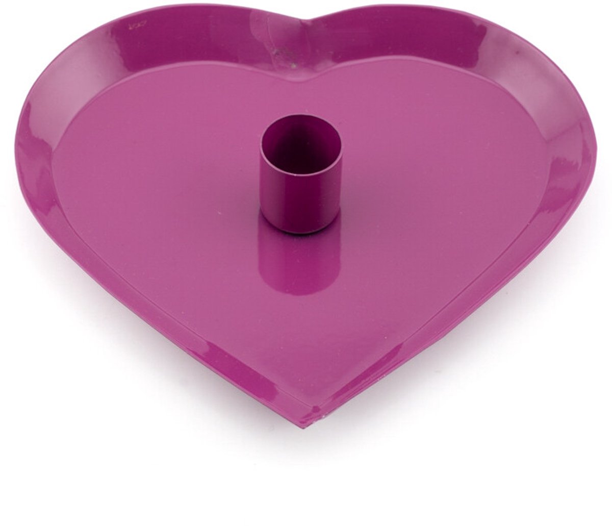Kaarsenstandaard hart fuchsia 16cm