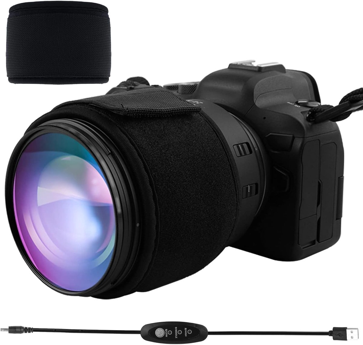 Lensverwarming met Temperatuurregelaar - Anti-Dew en Vochtbestrijding voor Camera en Telescope, USB Lensontvochtiger voor Helder Beeld