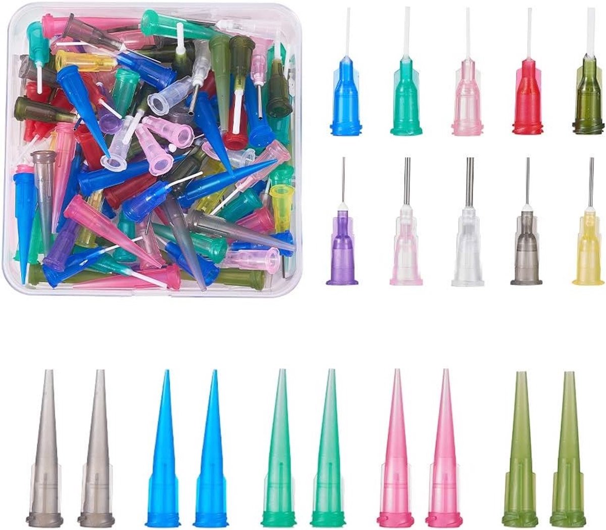 120 Stuks Dispensing Needle Kits - RVS Blunt Tip Spray Naalden voor Inkt, Lijm en Spuiten (3 Stijlen, 14-25G)
