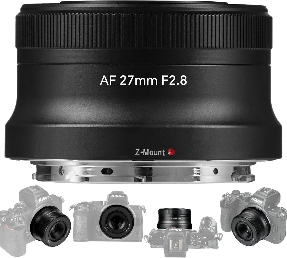 Prime 27mm F2.8 Lens voor Nikon Z-Mount Cameras, Hoogwaardige Metalen Constructie, Compact en Lichtgewicht