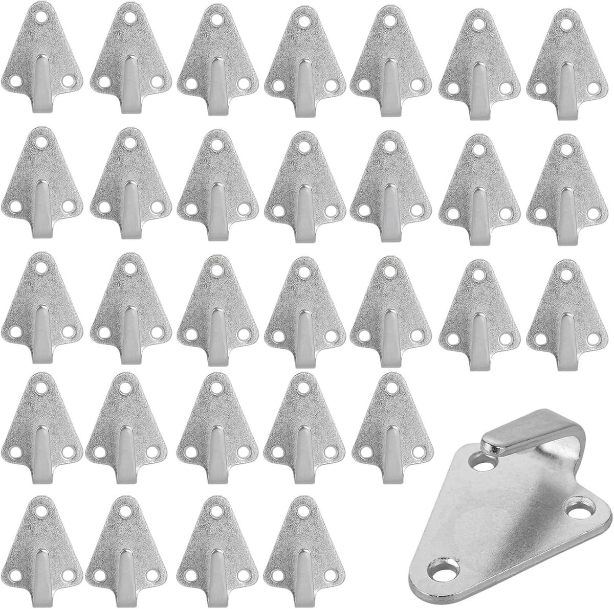 24 Stuks Driehoekige Zeilhaken van RVS, Ideaal voor Zeilbevestiging, Trailerbeveiliging en Tarpbevestiging