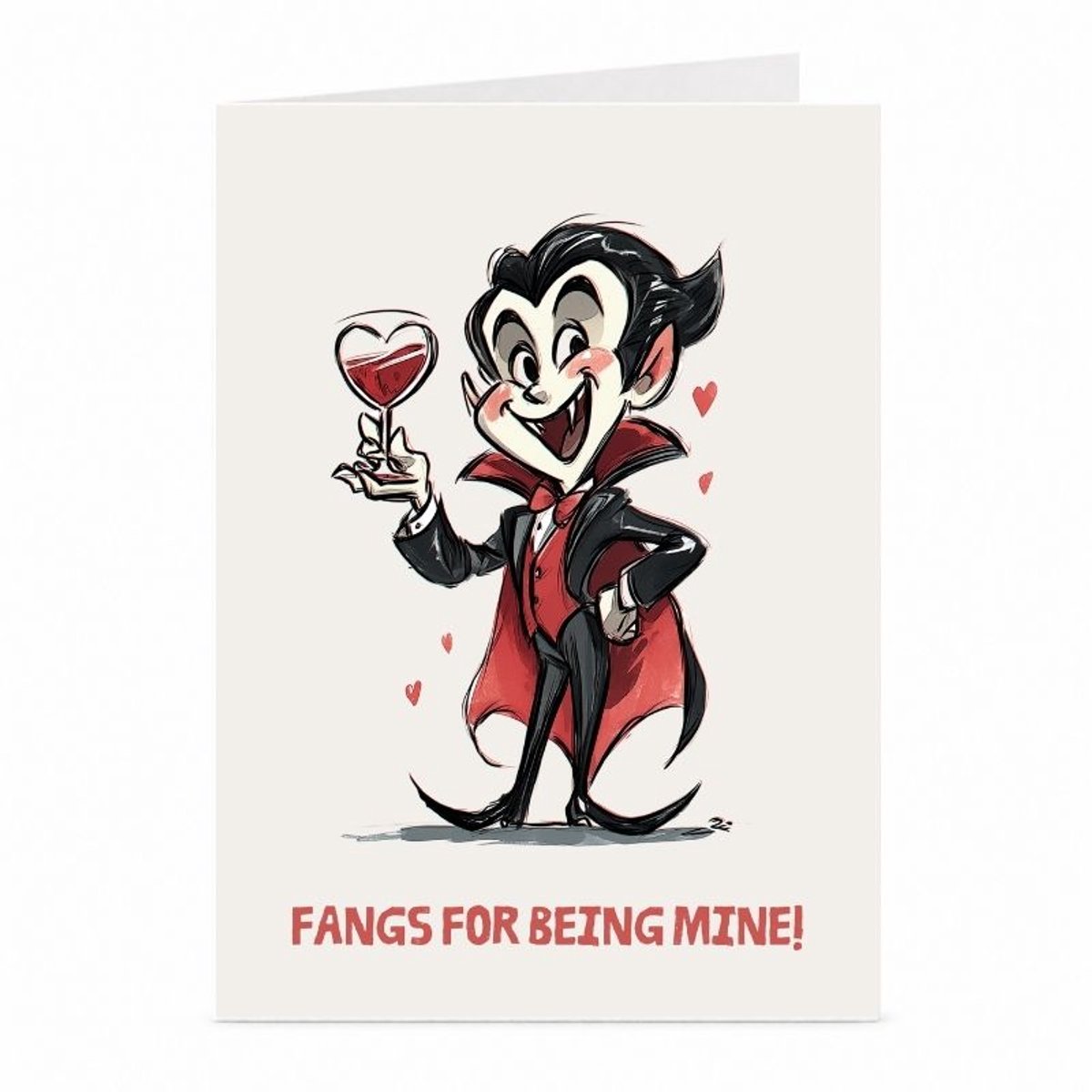 Vampier - Valentijnskaart - JustTheCardGuy - A6 met envelop