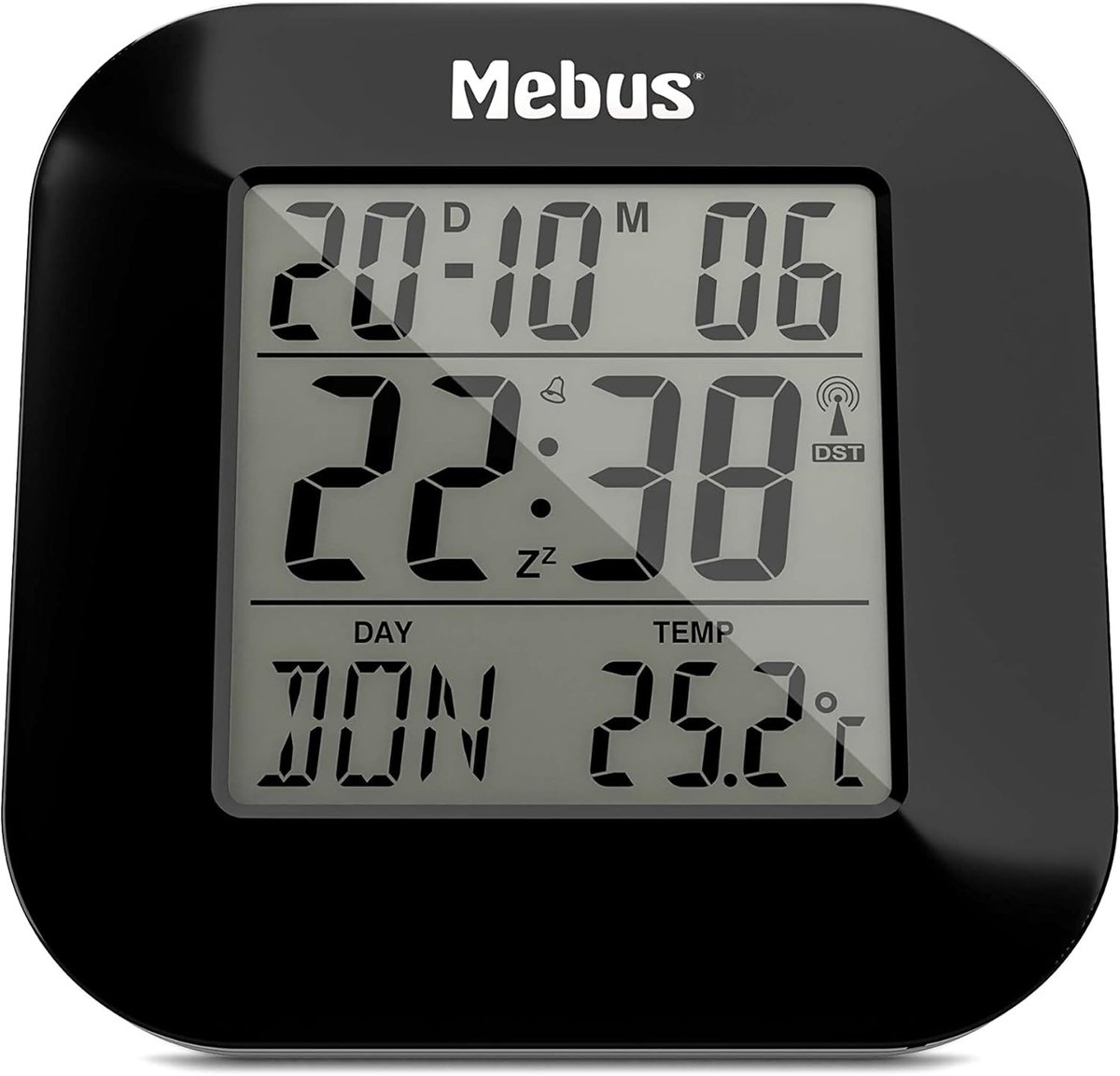 Digitale Wekkerradio - Zwart - Kunststof - Met Thermometer en Snooze-Functie - Voor Thuis