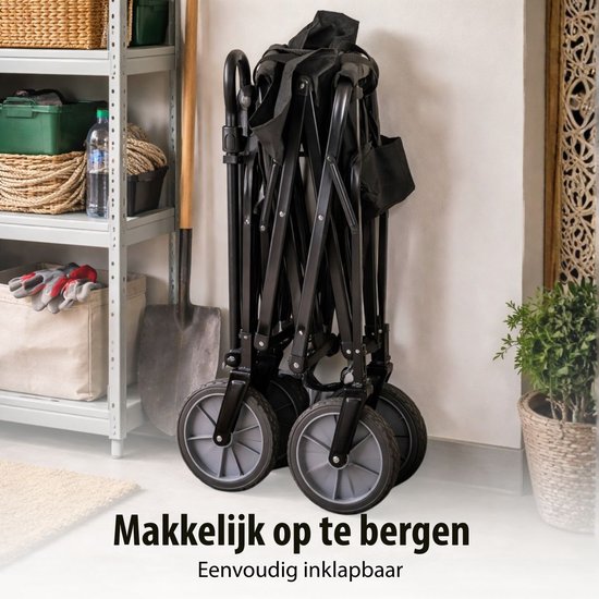 Camp Active - Inklapbare Bolderkar - Opvouwbaar - Zwart - Draagvermogen 50 kg van Camp Active — afbeelding 4
