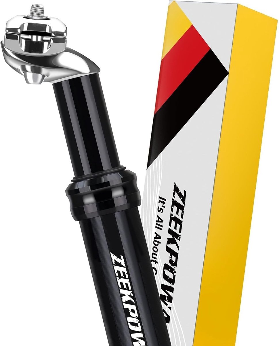 Geveerde Zadelpen - Zwart - 31,6 mm - Aluminium - Voor Fietsers tot 95 kg