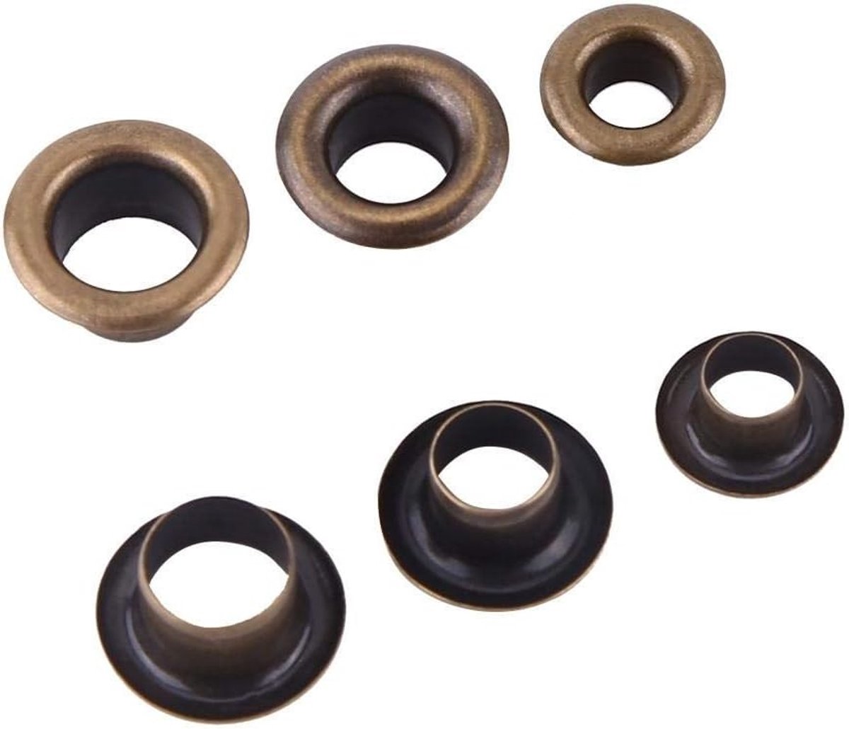 100 Stuks Metaal Ogen Kit voor Leren Handwerk en Naaiwerk - Inclusief Washers en Bevestigingsmateriaal (6mm)