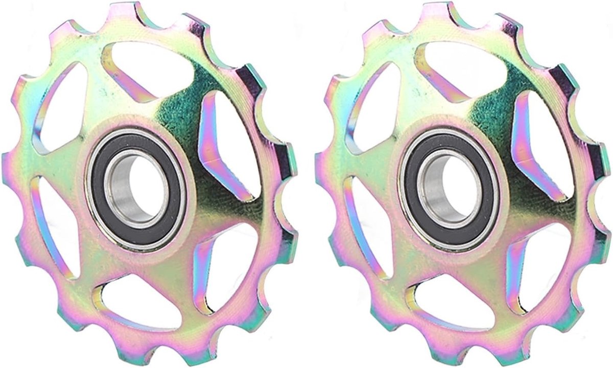 Set van 2 Aluminium 11T Fietswielen met Olievlekken Patroon voor Achterderailleur en Fietsonderdelen