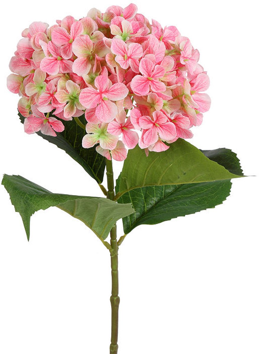 Countryfield kunstbloem hortensia roze decoratiebloem 67cm.