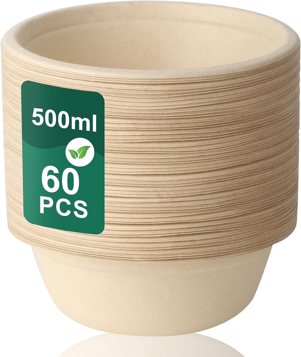Wegwerp Papierschalen - 500 ml - Ideaal voor Voedsel - Duurzaam en Milieuvriendelijk