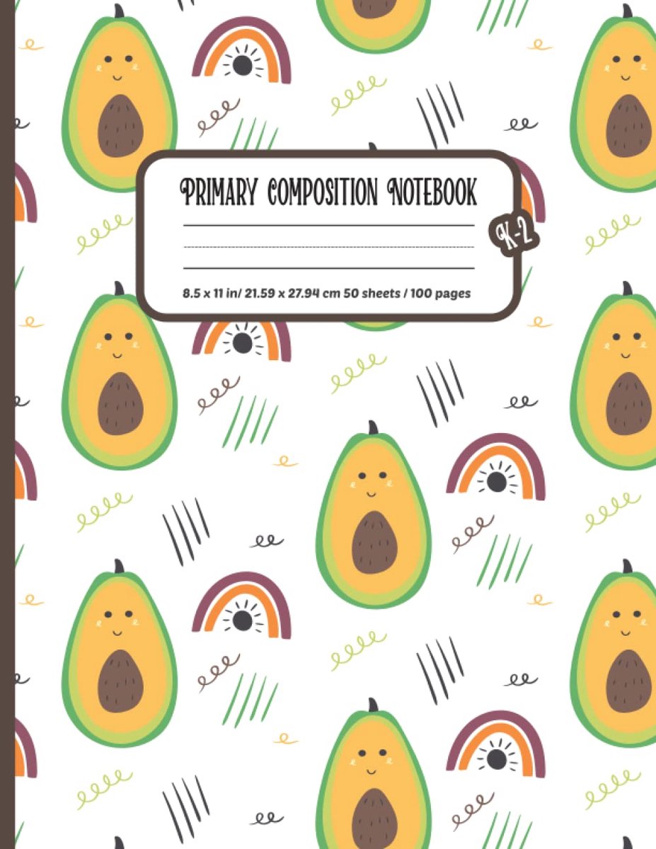 Primary Composition Notebook K-2: Primary story journal with Picture Space and Dotted Midline - Top Half Blank - ShopVlot