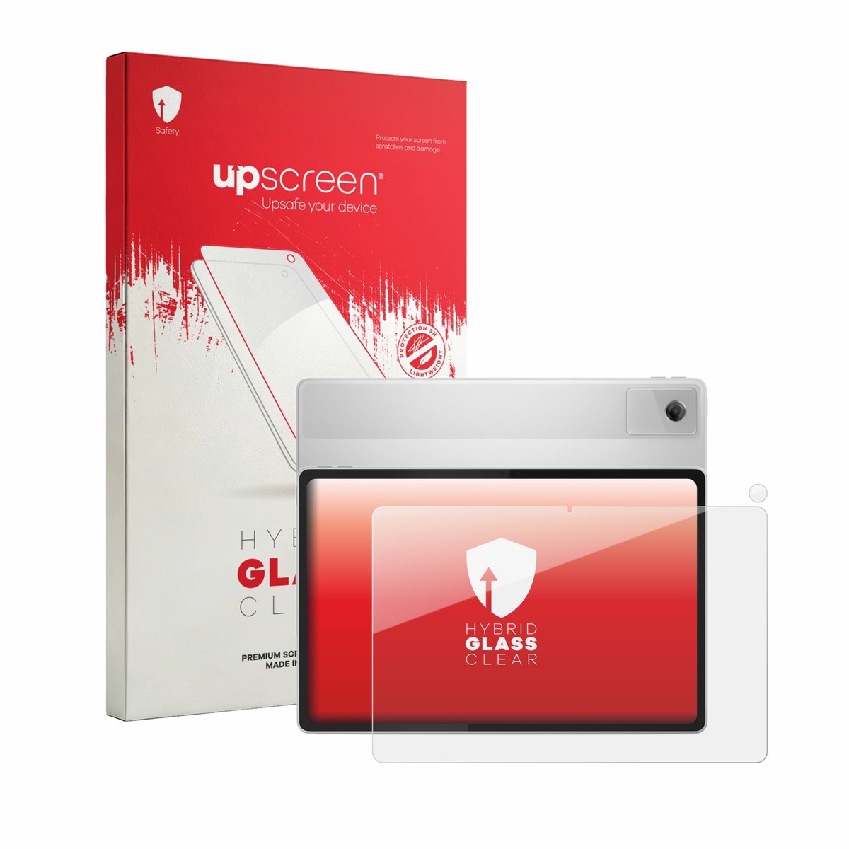 upscreen - Screenprotector voor Lenovo Idea Tab Plus 12.1" (Voor+Camera) - Folie Beschermfolie Beschermglas transparant