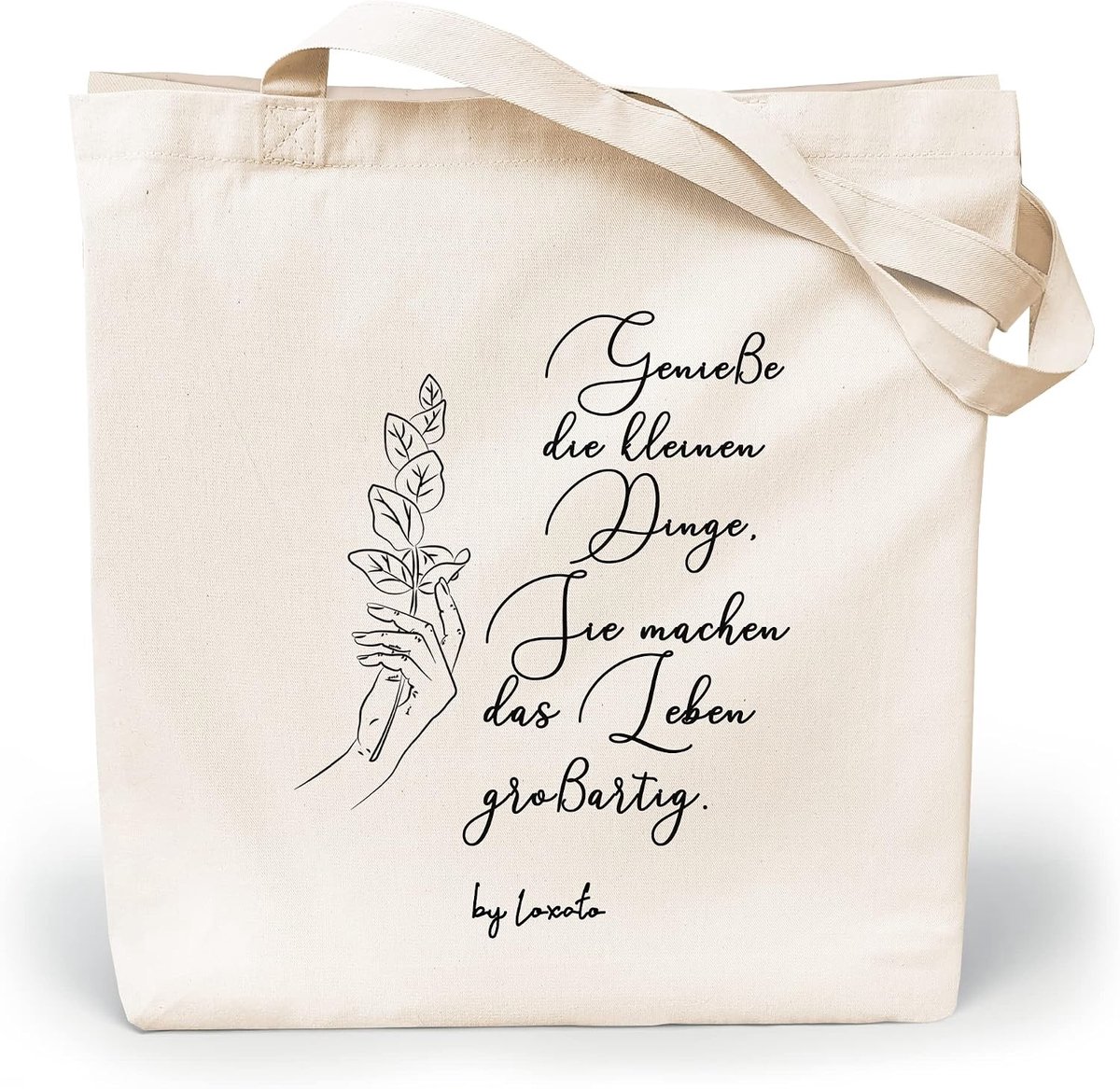 Canvas Tote Bag - Beige - Geen specifieke maat - Katoenen Boodschappentas met Grappige Spreuk - Voor Dames en Heren
