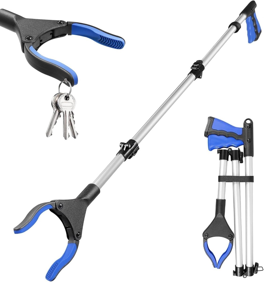Telescopische Vouw Grijptang met 360° Draaibare Handgreep voor Ouderen, Gehandicapten en Zwangere Vrouwen - Ergonomisch en Gebruiksvriendelijk hulpmiddel