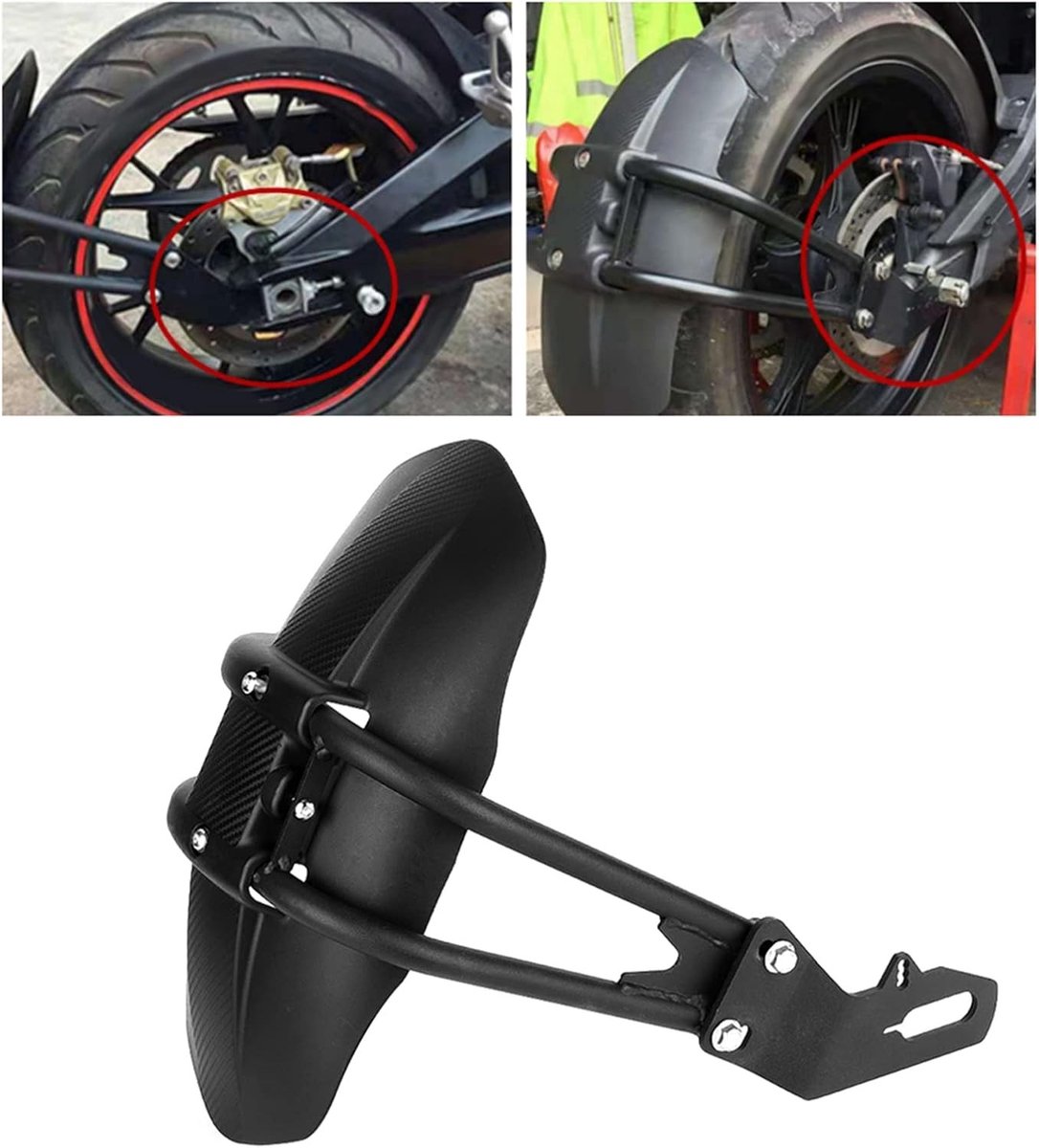 Achterspatbord voor motorfiets, ABS en RVS, ideaal voor bescherming en stijl, geschikt voor diverse modellen