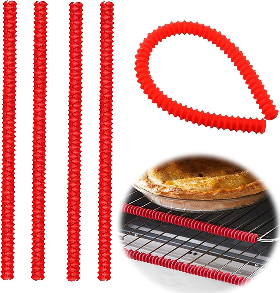 Set van 4 hittebestendige siliconen ovenbeschermers, ideaal voor ovenroosters en kookaccessoires