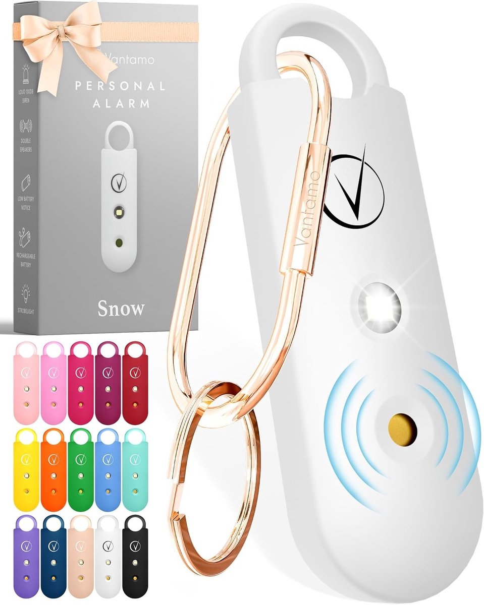 Persoonlijk Alarm - Sneeuwval - Compact Zelfverdedigingsalarm met Stroboscoop-Led-Licht - Voor Dames